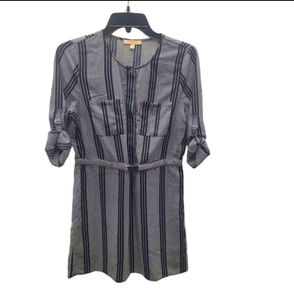 Skies Are Blue B&W Shirt Dress w/ Belt Size Sm - EUC